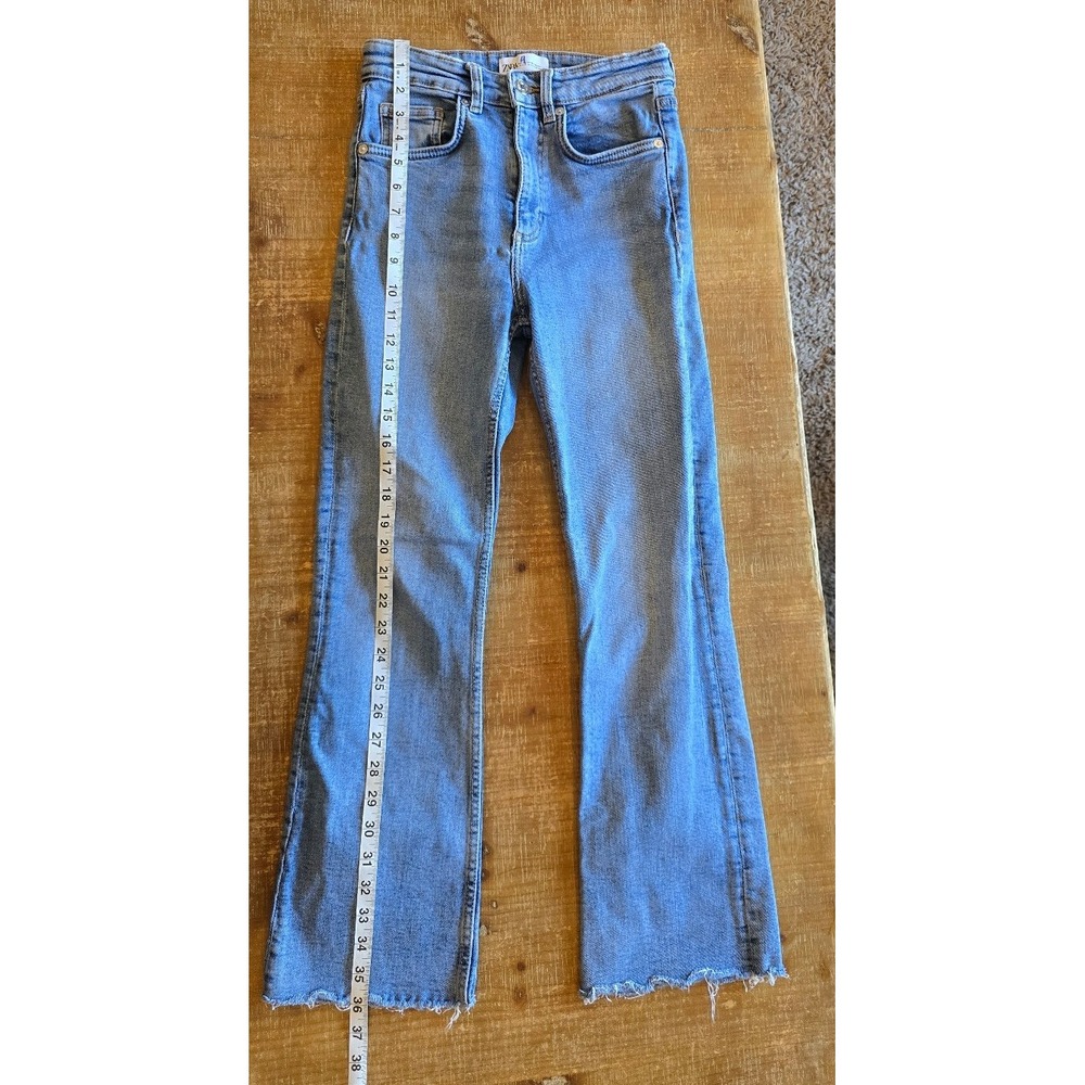 Zara straight leg frayed jeans women's size 2 - Picture 6 of 10